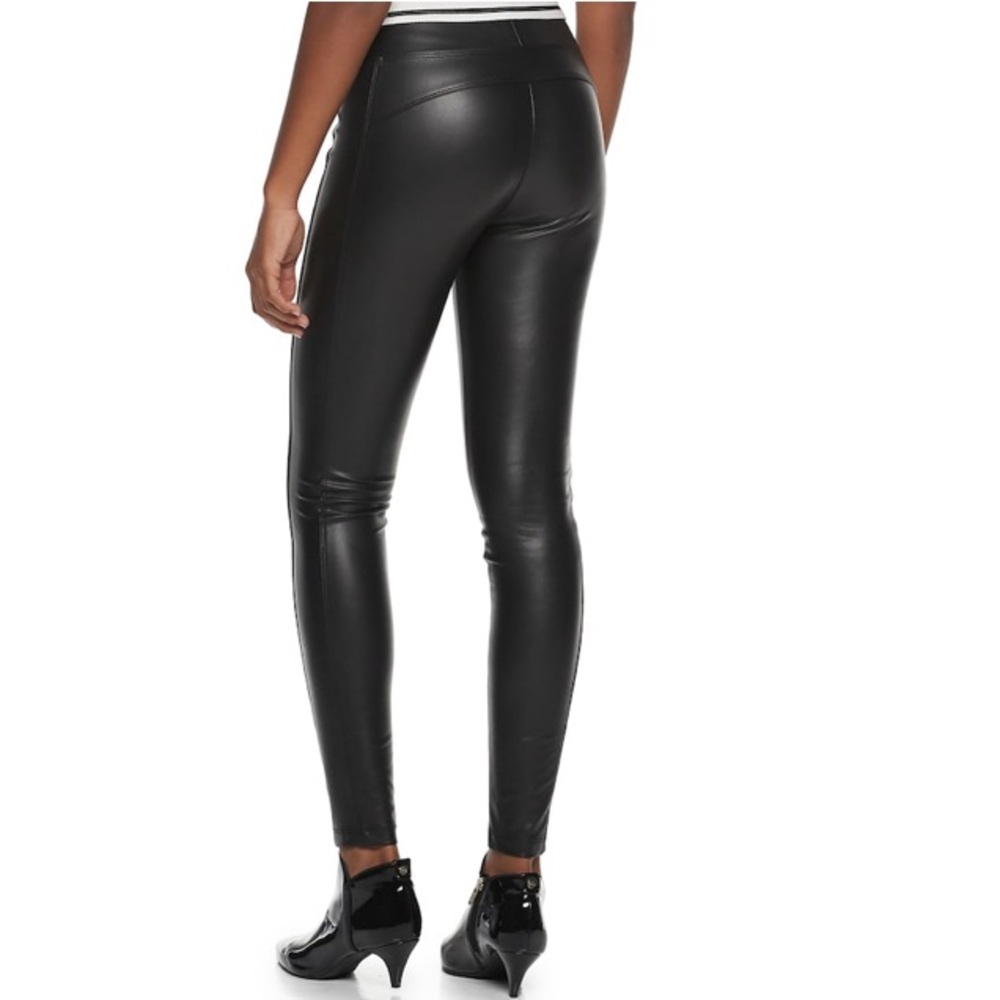 High-Rise Ponte Faux Leather Leggings